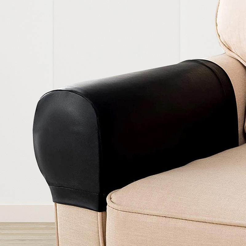 高弹力沙发扶手套PU皮革扶手保护套家用两件仿真皮扶手垫套罩简约