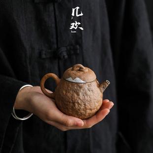 几欢空寂斋岩泥手作茶壶纯手工鎏银带过滤泡茶壶家用功夫茶具单壶