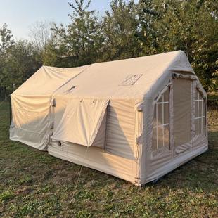 7.7平米充气帐篷防寒防冻加厚600D牛津布防水防风带天幕户外露营