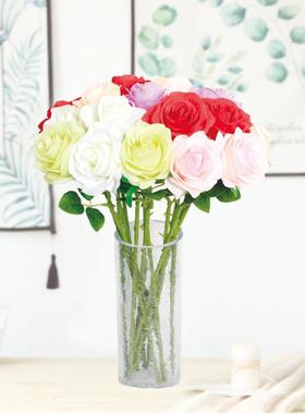 单支婚绢布仿花真玫瑰网红波球款玫瑰居波家酒店庆FTE装饰插花假