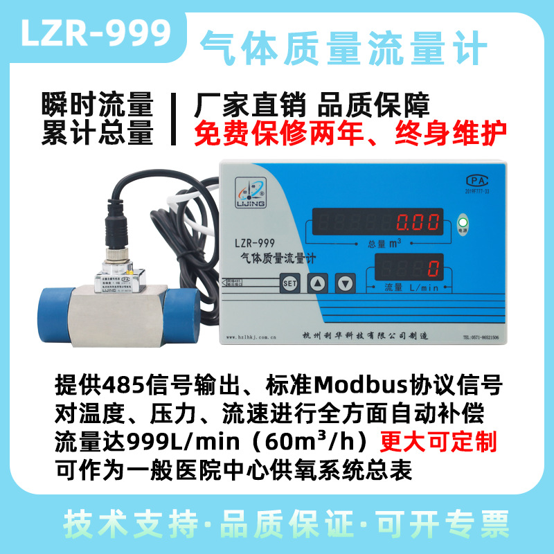 LZR-999气体质量流量计 高精度 多种输出 医院供氧中心总表