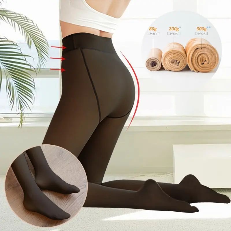 thumbnail for Women's Fleece Tights Ladies Warm Winter Tights Leggings Thi