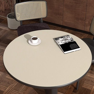 茶几圆桌防水防油防刮黑色皮革桌垫桌布免洗防烫隔热圆形餐桌垫