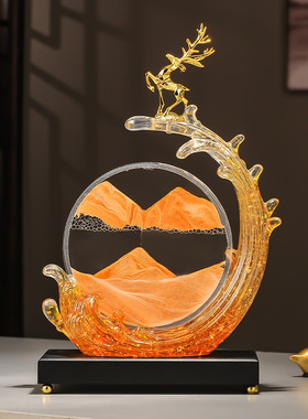 创意流沙画鹿摆件餐边柜子客厅电视柜办公室高级感家居好物装饰品