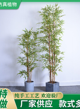 仿真竹子绿植物室内外人造大盆栽庭院假毛竹隔断挡墙装饰绿色造景