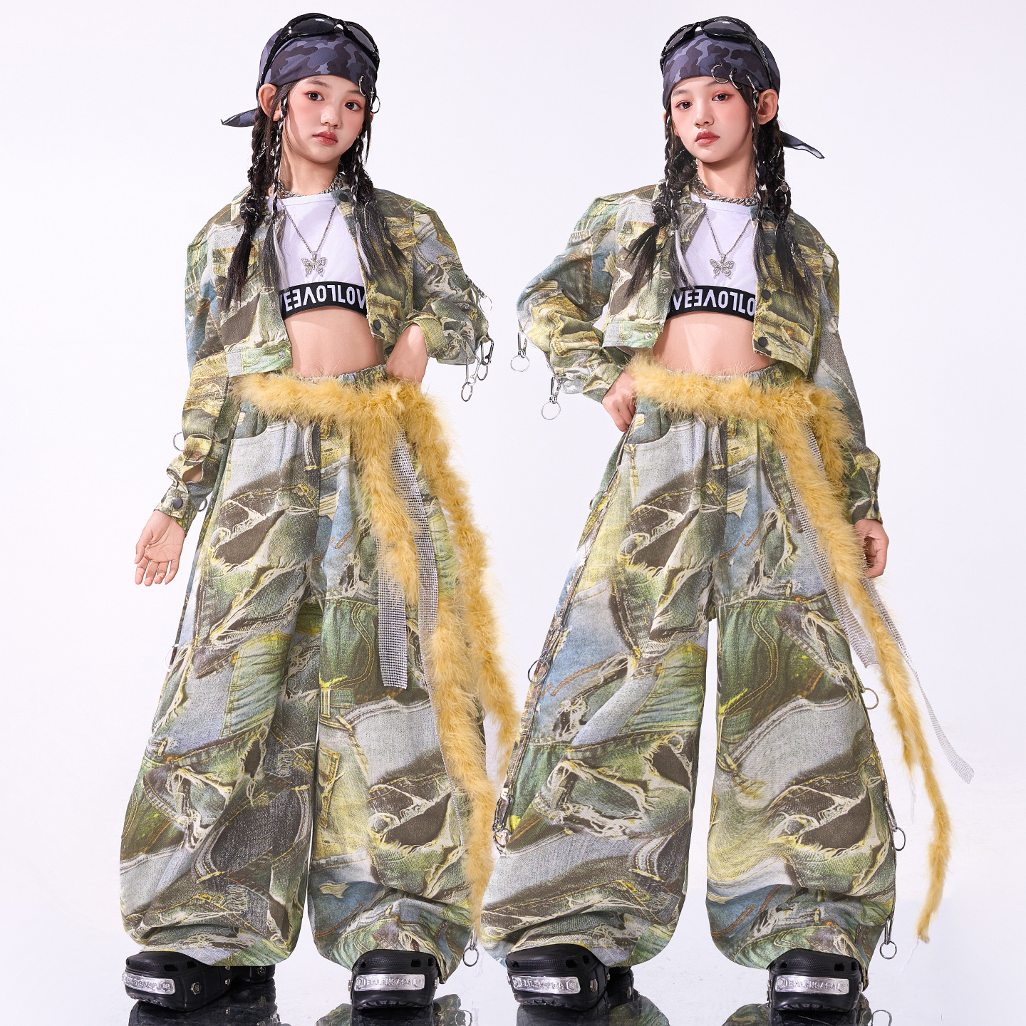 女童爵士舞服装少儿jazz演出服时髦潮酷表演走秀女团甜酷风表