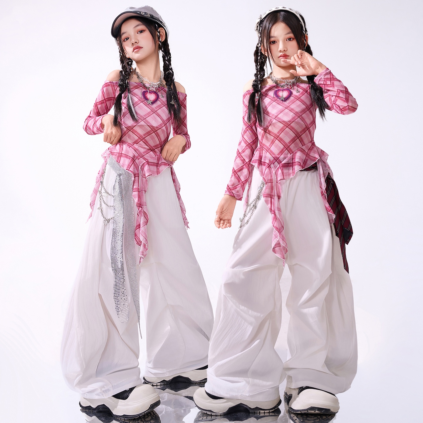 女童爵士舞服装女孩甜酷短款上衣