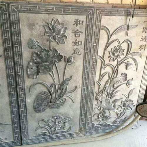石雕工艺人物九龙壁画镂空花草造型可按要求定做