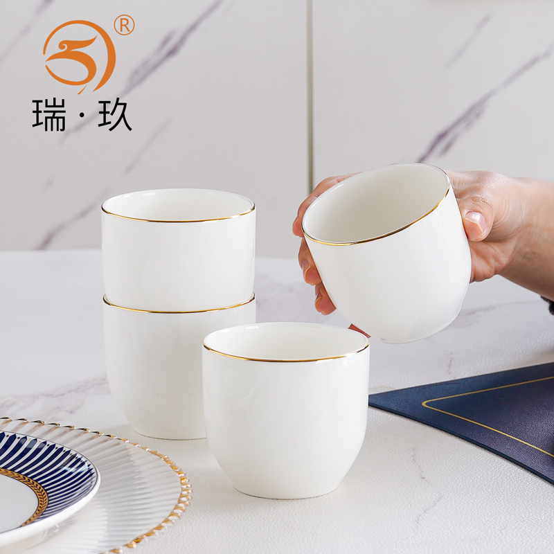 骨瓷描金小杯子饭店商用摆台杯