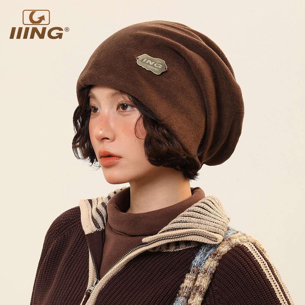 秋冬原创经典纯色显脸小堆堆帽