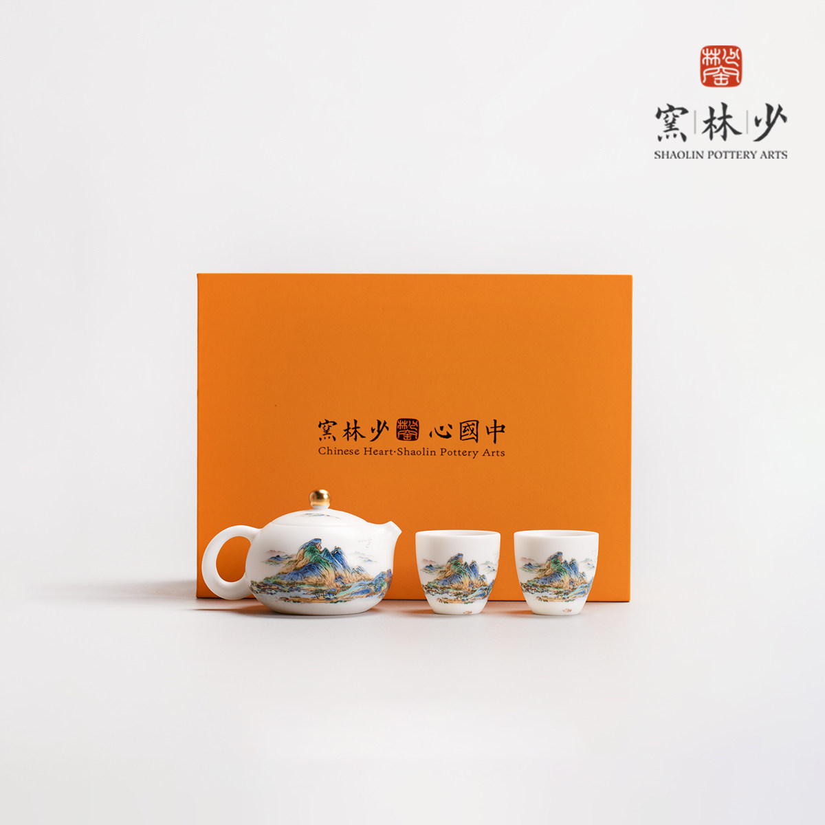 少林窑千里江山羊脂玉瓷西施壶功夫茶具套装家用高档白瓷茶壶茶杯