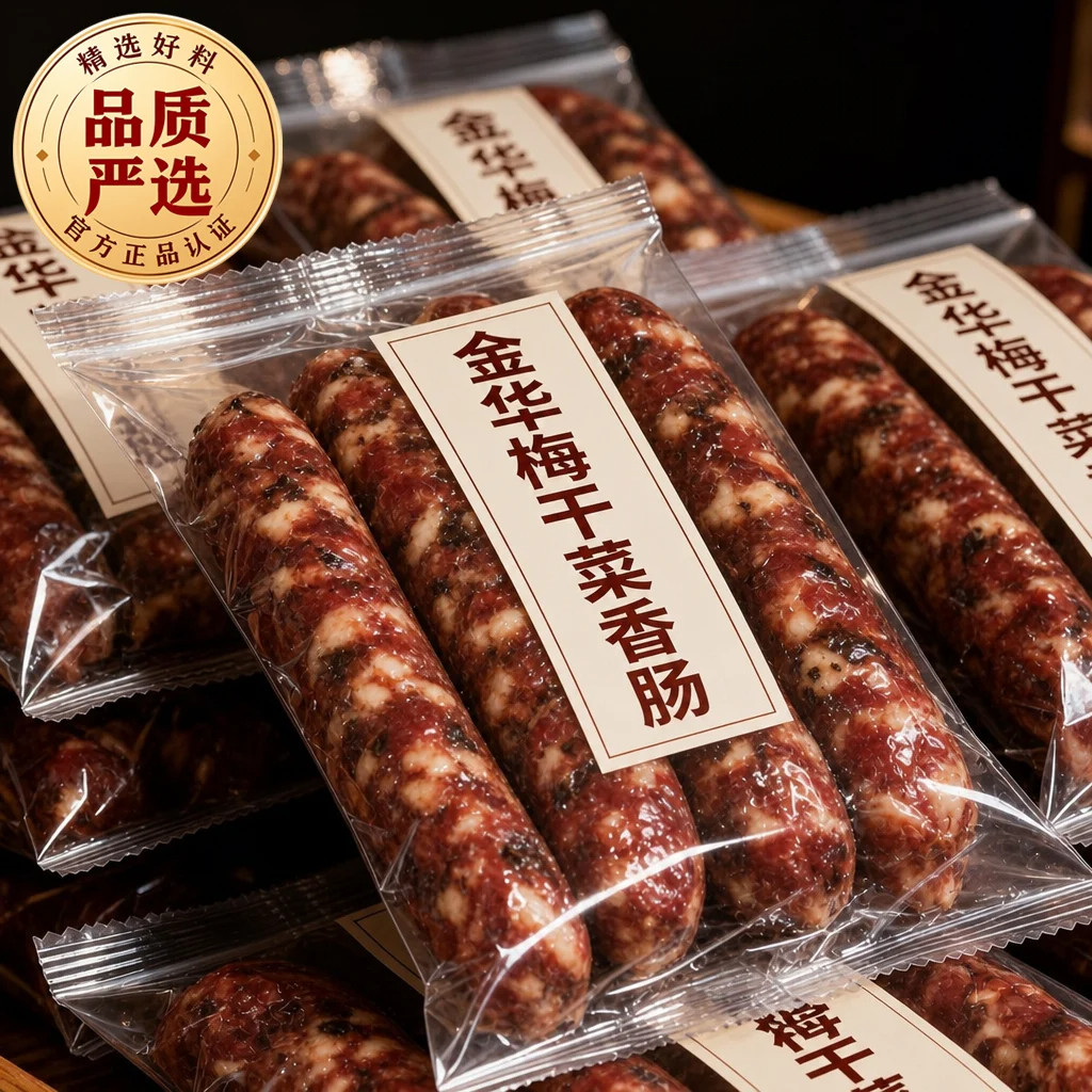梅干菜香肠手工制作农家正宗金华老字号新鲜腊肠猪肉风干肠旗舰店