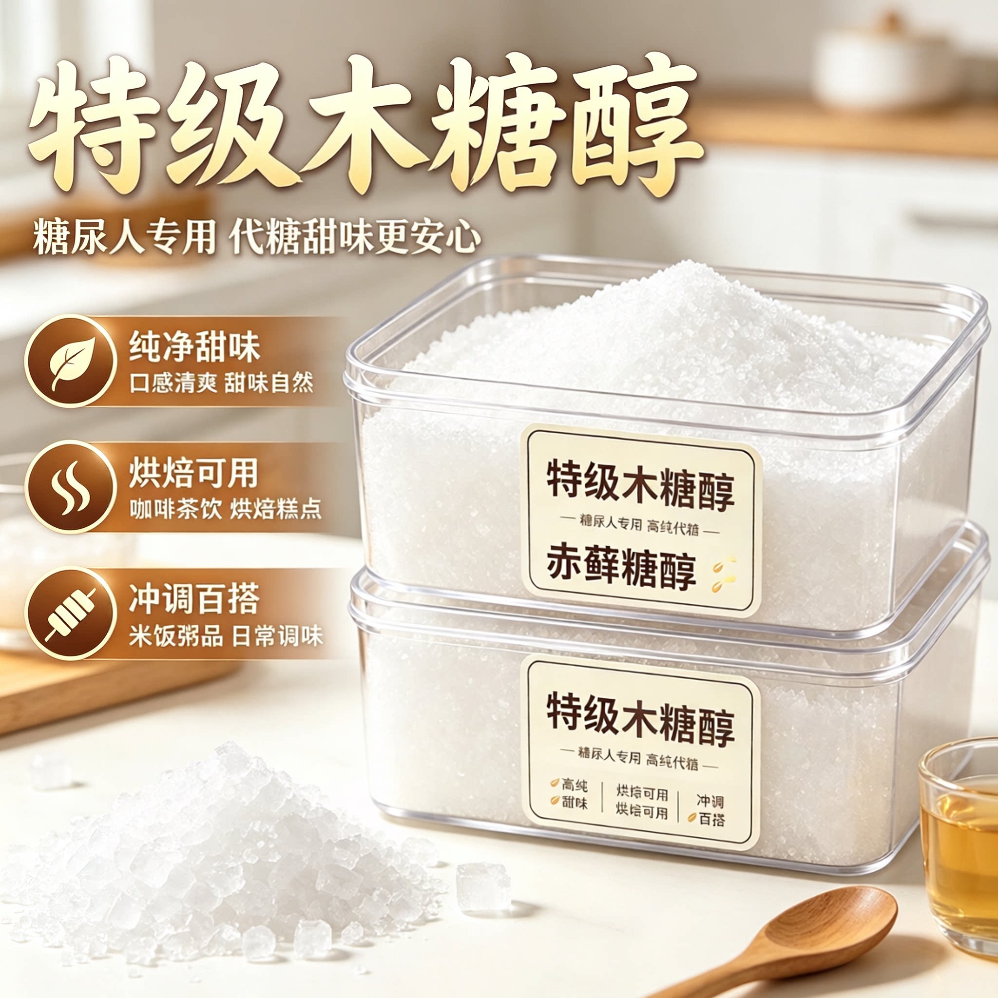无添加木糖醇官方旗舰店赤藓糖醇代糖糖尿人专用烘培甜点代白砂糖