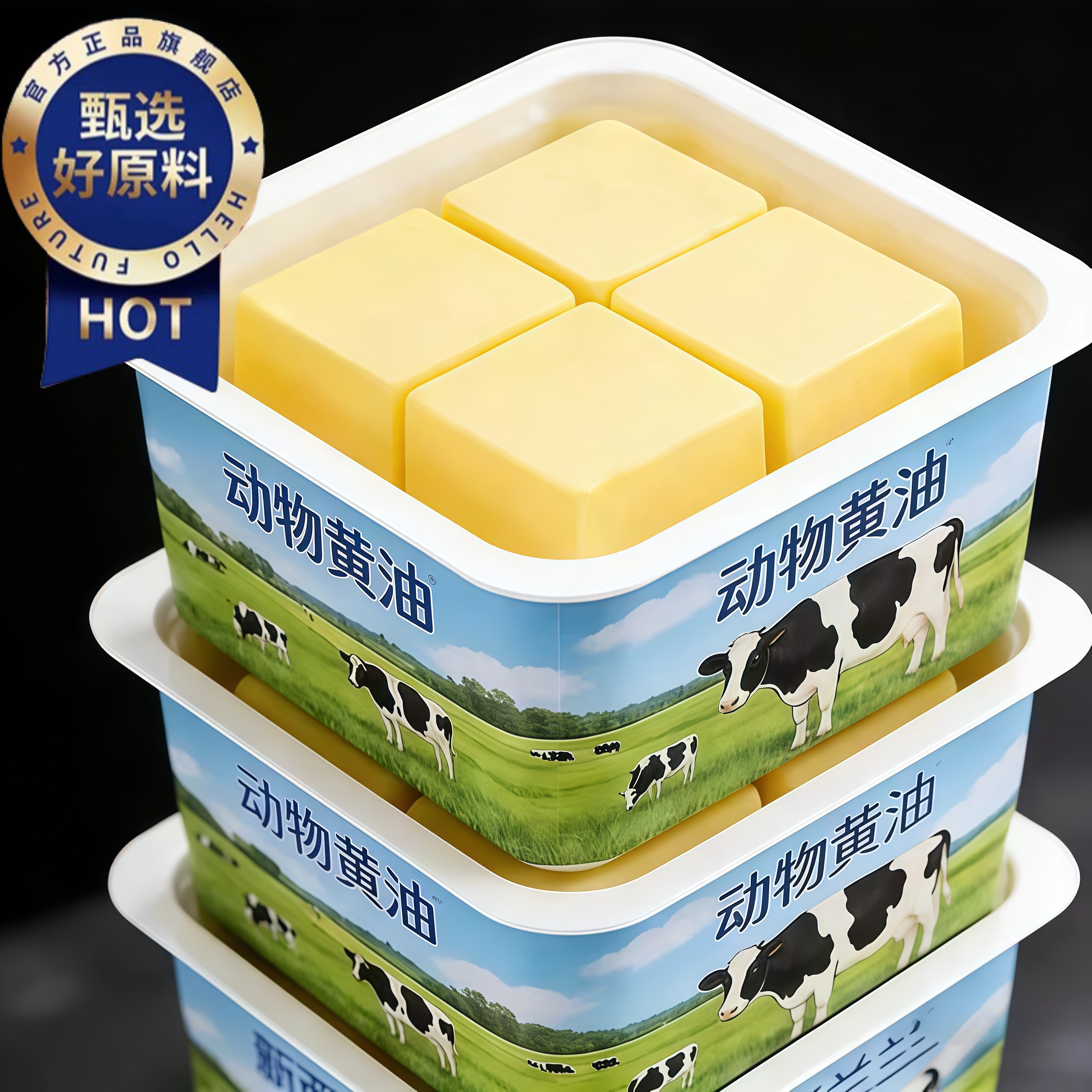 新西兰进口淡味黄油粒动物煎牛排专用无盐面包烘焙家用小包装旗舰
