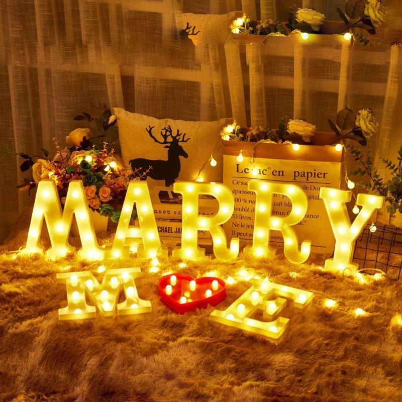 室内英文发光字marryme求