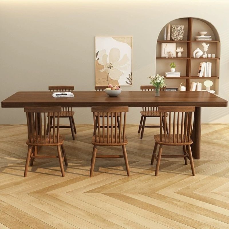 实木书桌简约现代意式风大板学习桌电脑桌阳台客厅大长书桌工作台