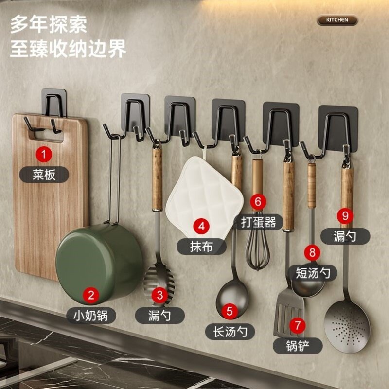 不锈钢挂钩强力粘胶壁挂承重厨房挂钩双钩无痕门后免打孔粘钩衣钩