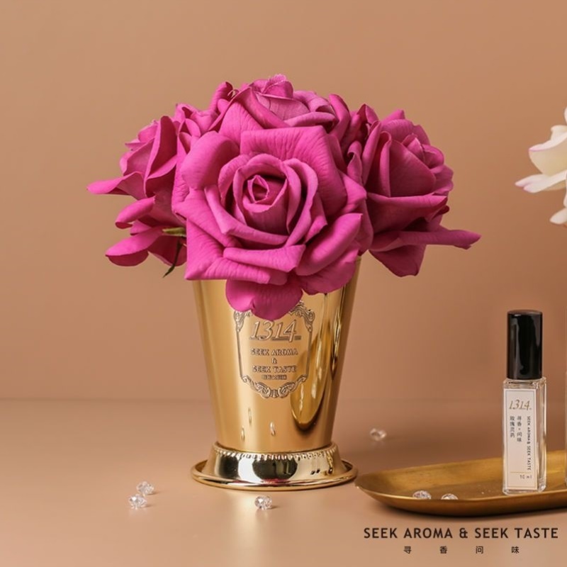 轻奢高档永生仿真玫瑰花无火香薰家用室内持久卧室房间香氛礼物