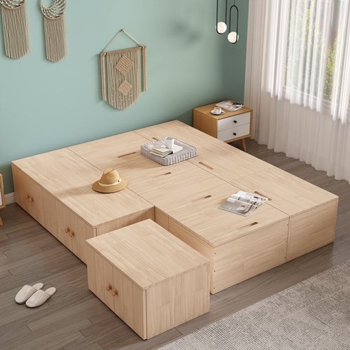 榻榻米储物箱子定制实木收纳箱拼床地台高箱家用卧室组合床箱新款