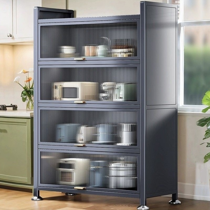 家用阳台飘窗储物柜一体靠墙防水防晒收纳柜客厅落地杂物柜多层柜