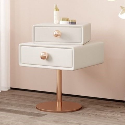 实木方糖床头柜360度可旋转卧室家用网红床边收纳柜小型简约轻奢