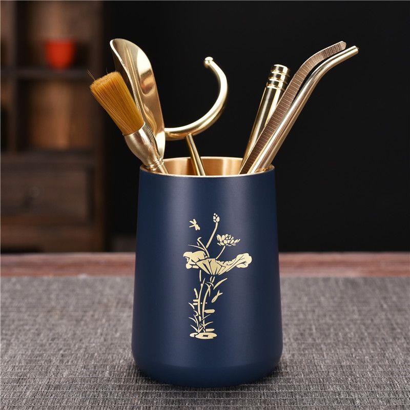 茶道六君子黄铜功夫茶具