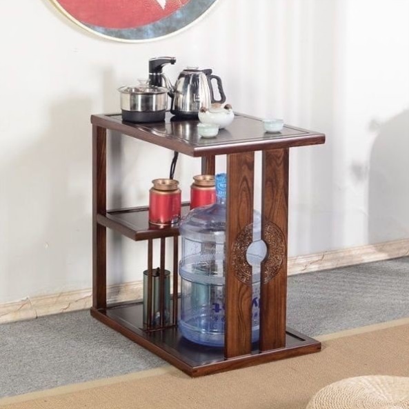 新中式老榆木茶水柜实木简约家用客厅烧水台办公室一体茶桌茶边柜