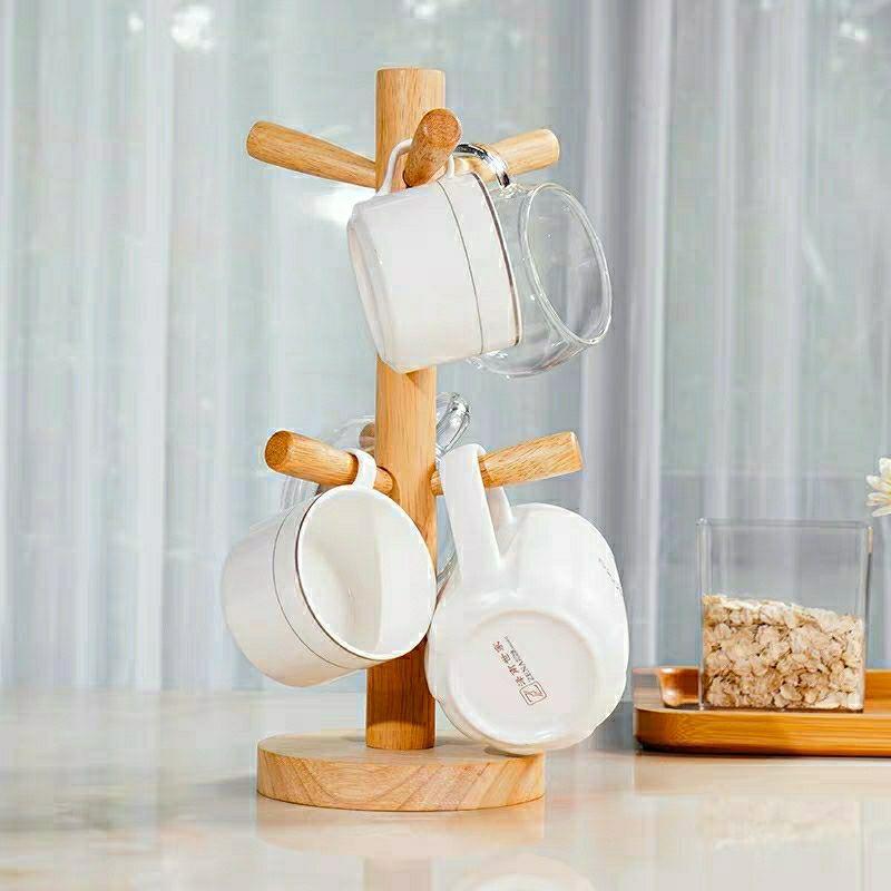 创意木质沥水杯架家用茶杯架玻璃杯挂马克杯收纳置物架厂家直销