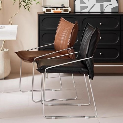 小户型餐椅铁艺椅子ins风办公椅前台椅软包北欧家用中古风椅子