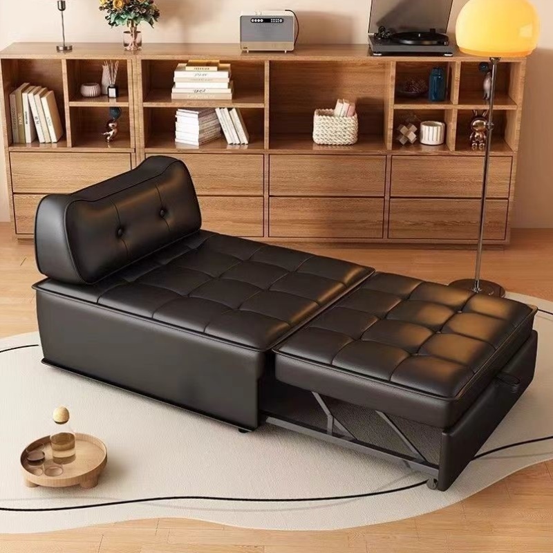 休闲沙发网红客厅家居两用小户型简约可可躺皮艺意式轻奢沙发床