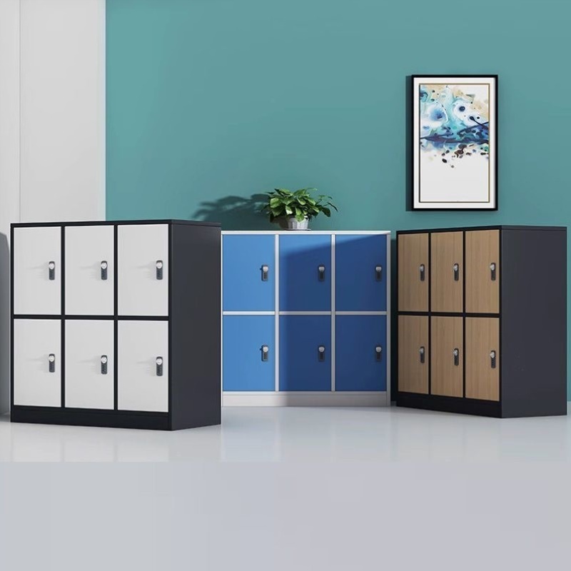 木质员工更衣柜学校教室储物格子柜幼儿园学生书包存包柜彩色带锁