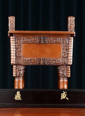 纯铜鼎摆件紫铜司母戊方鼎胜千秋家居中式装饰品公司开业乔迁礼品