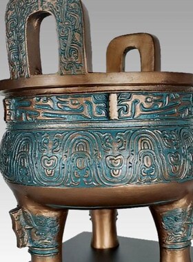 青铜鼎铜鼎摆件九龙宝鼎纯铜招财聚宝盆三足鼎办公室客厅商务礼品