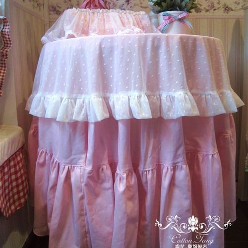 圆点轻纱荷叶边布艺桌布/圆形田园布艺台布/餐桌布/可定制尺寸