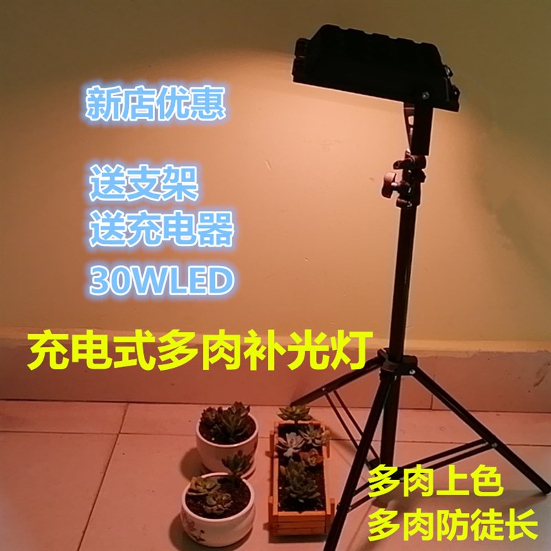 充电式全光谱多肉植物补光灯LED植物生长灯植物灯免布线 免220v电