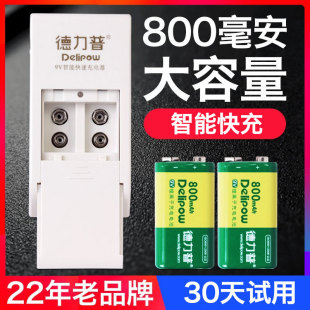 德力普9V充电电池万用表话筒仪器吉他6f22方块九伏usb可充电套装