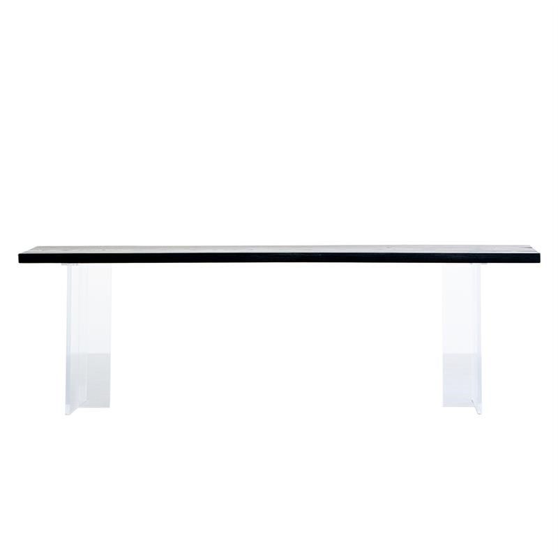 侘寂风碳化实木餐桌家用阳台茶桌白蜡木黑色桌子长方形书桌