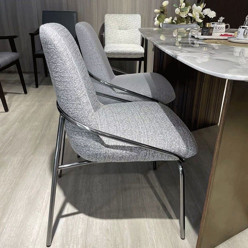 餐椅现代简约椅子家用靠背椅咖啡馆扶手椅钢架布艺书桌电脑椅新款