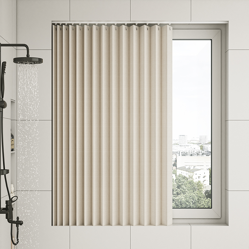 卫生间窗户窗帘免打孔防走光遮光防水侧拉推拉式浴室厕所专用拉帘