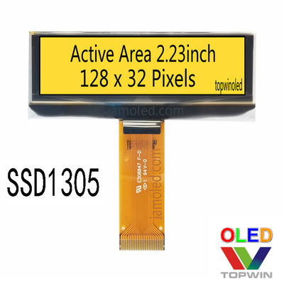 2.23寸oled液晶屏2.2英寸黄光2832ASYCG01黄色SSD1305厂家2.3寸