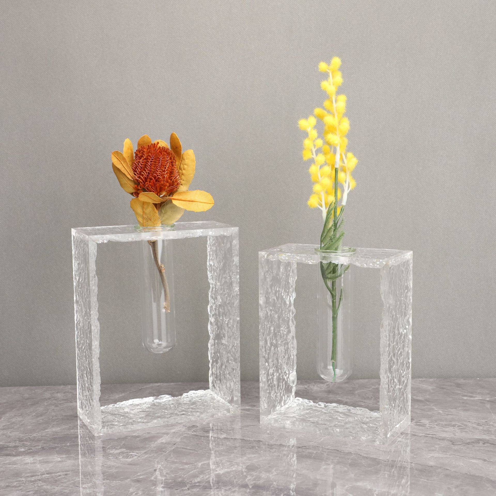 现代简约透明树脂花器摆件客厅样板间玄关家居桌面花瓶艺术装饰品,橡塑材料及制品,其他塑料制品,淘宝优惠券,粉丝福利购,淘宝优惠卷