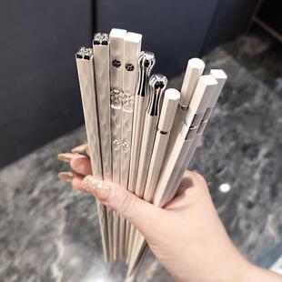 合金筷子轻奢防霉不发霉高颜值防滑家用专人专用一人一筷快子 新款