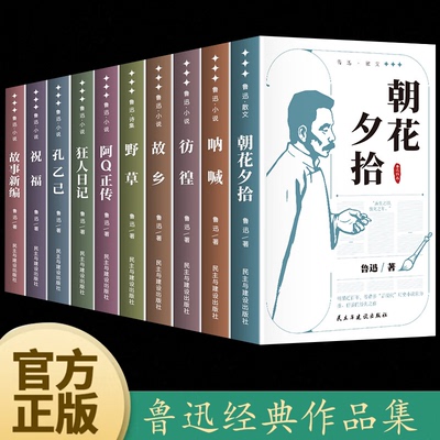 10册 鲁迅经典作品全集 朝花夕拾狂人日记故乡野草呐喊彷徨阿Q正传孔乙己祝福故事新编中小学生课外阅读书籍小说鲁迅的作品