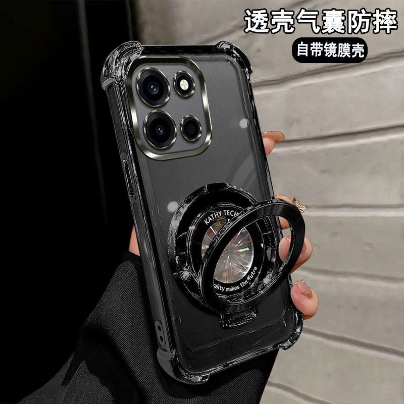 适用一加Turbo6手机壳高级PLU110个性简约磁吸支架OnePlus全包防摔OPPO镜头膜5G四角气囊1十保护套男女轻奢潮