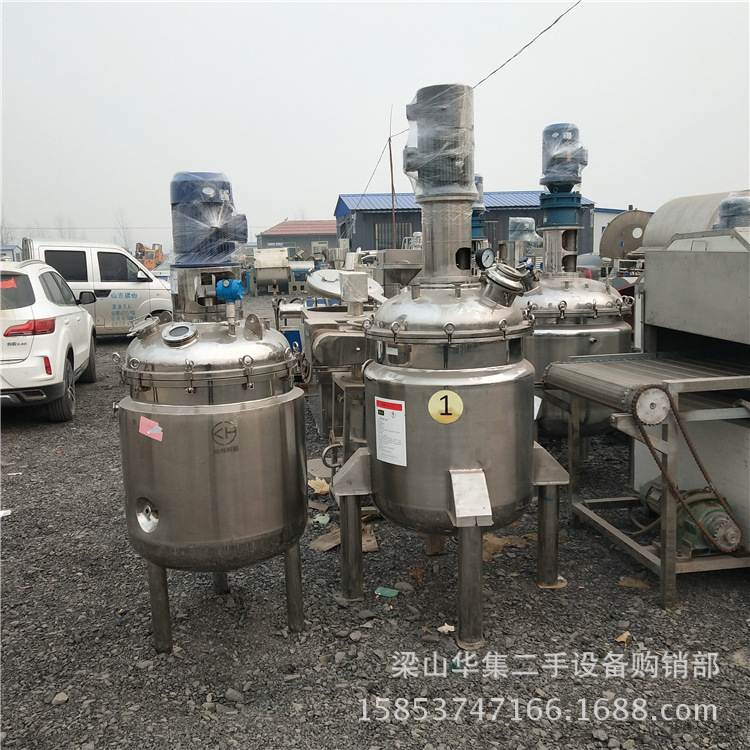 关注二手反应釜 二手不锈钢高压反应釜 二手2000电加热搪瓷反应釜