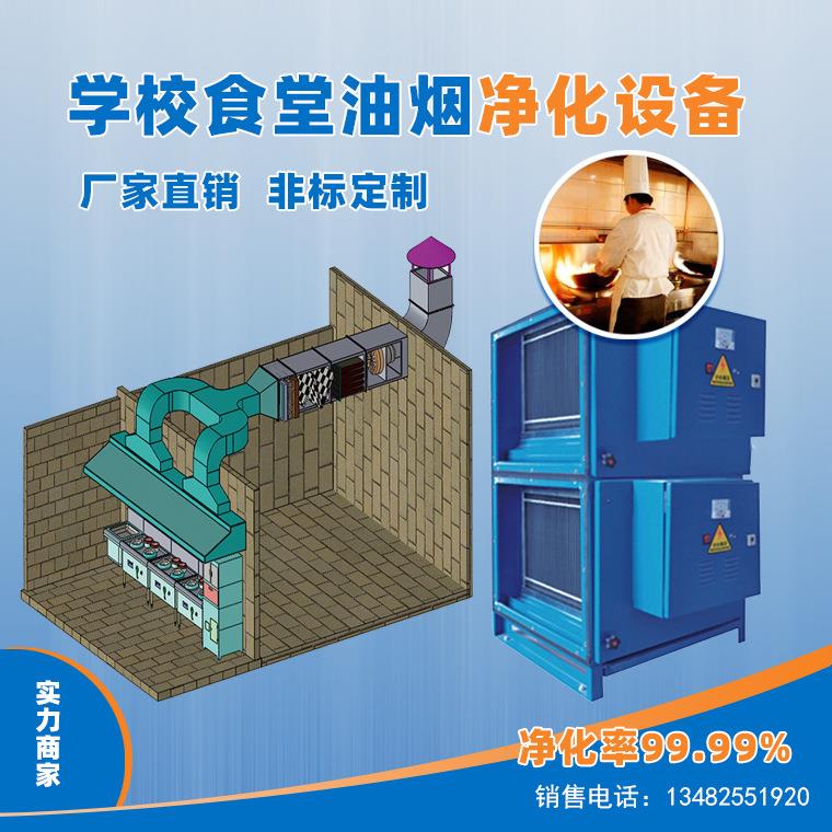 厂家供应大学食堂厨房油烟净化器低空排放油烟净化器静电油烟设备