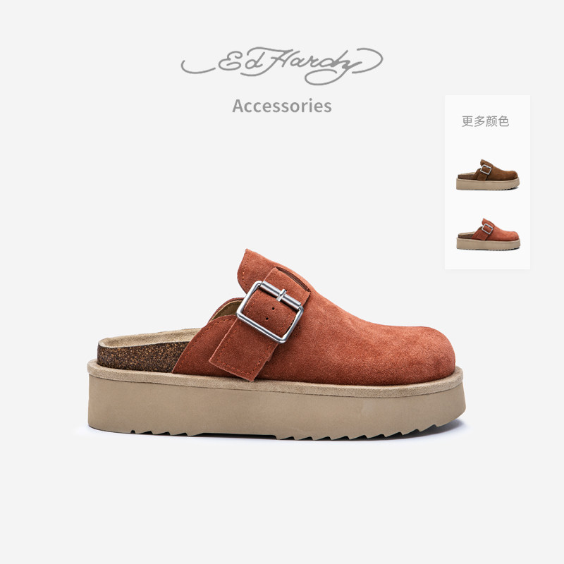 Ed Hardy Acc埃德哈迪厚切吐司勃肯鞋女休闲鞋懒人一脚蹬包头拖鞋,女鞋,勃肯鞋/软木鞋,淘宝优惠券,粉丝福利购,淘宝优惠卷