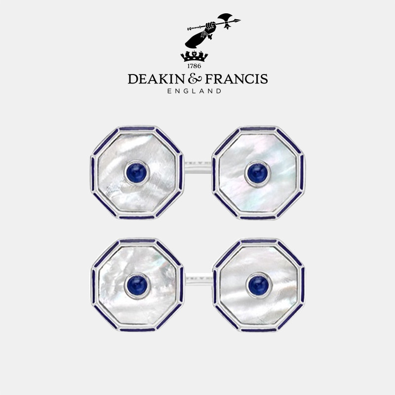 Deakin&Francis蓝红宝石袖链轻奢 男士法式衬衣银袖扣女高级感