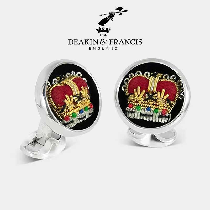 Deakin&Francis皇冠刺绣袖扣925