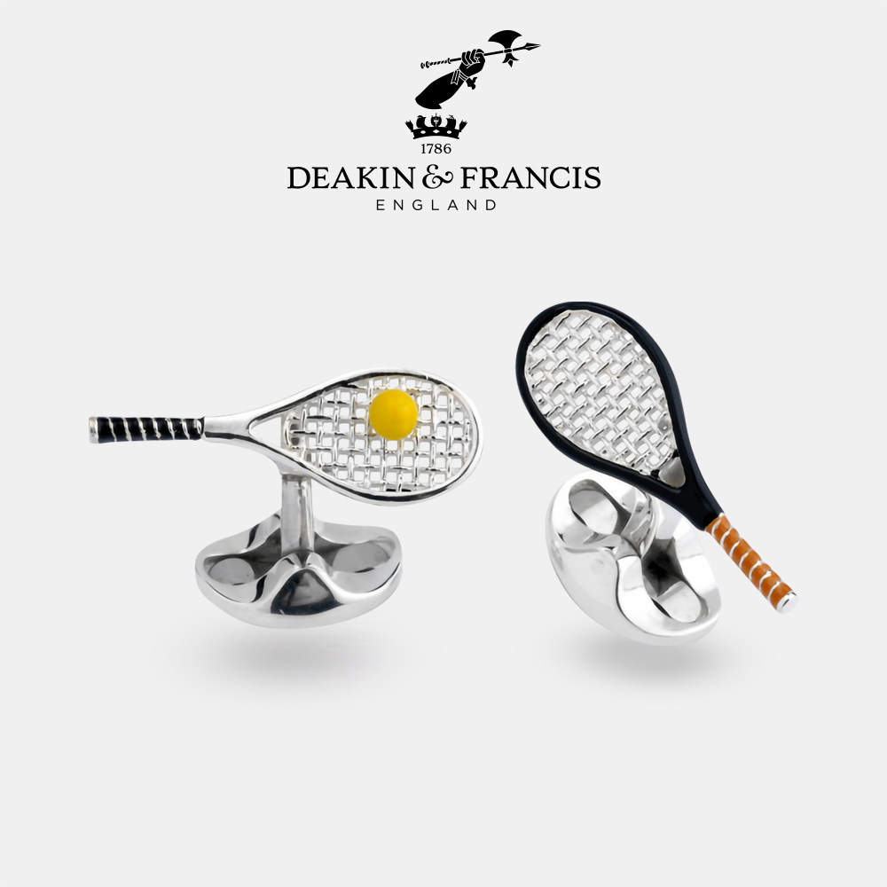 DeakinFrancis英国网球袖扣 男士轻奢球拍纯银tennis法式衬衫袖钉
